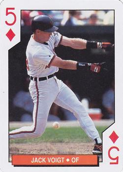 1994 Bicycle Baltimore Orioles Playing Cards #5♦ Jack Voigt Front