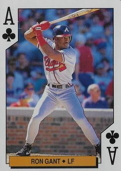 1994 Bicycle Atlanta Braves Playing Cards #A♣ Ron Gant Front