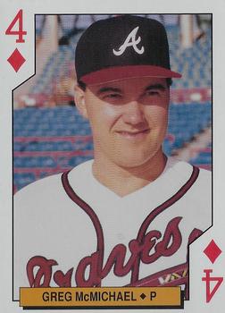 1994 Bicycle Atlanta Braves Playing Cards #4♦ Greg McMichael Front
