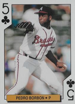1994 Bicycle Atlanta Braves Playing Cards #5♣ Pedro Borbon Front
