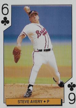 1994 Bicycle Atlanta Braves Playing Cards #6♣ Steve Avery Front