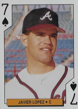 1994 Bicycle Atlanta Braves Playing Cards #7♠ Javier Lopez Front