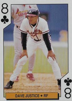 1994 Bicycle Atlanta Braves Playing Cards #8♣ Dave Justice Front
