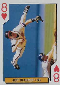 1994 Bicycle Atlanta Braves Playing Cards #8♥ Jeff Blauser Front