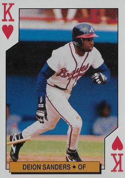 1994 Bicycle Atlanta Braves Playing Cards #K♥ Deion Sanders Front