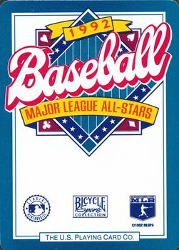 1992 Bicycle All-Stars Playing Cards #3♠ Roberto Kelly Back