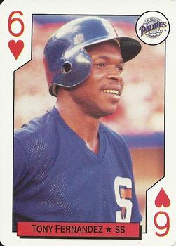 1992 Bicycle All-Stars Playing Cards #6♥ Tony Fernandez Front