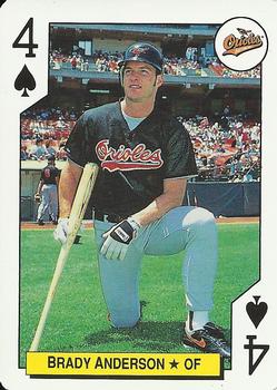 1992 Bicycle All-Stars Playing Cards #4♠ Brady Anderson Front