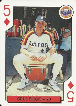 1992 Bicycle All-Stars Playing Cards #5♦ Craig Biggio Front