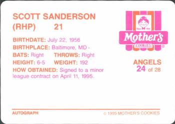 1995 Mother's Cookies California Angels #24 Scott Sanderson Back
