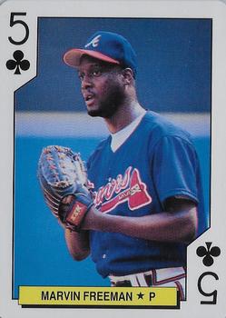 1992 U.S. Playing Card Co. Atlanta Braves Playing Cards #5♣ Marvin Freeman Front