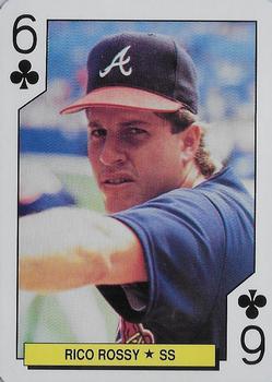 1992 U.S. Playing Card Co. Atlanta Braves Playing Cards #6♣ Rico Rossy Front