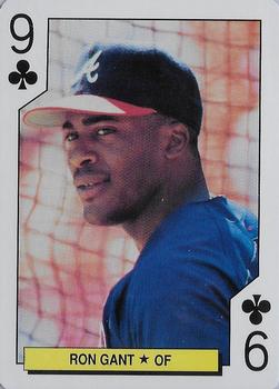 1992 U.S. Playing Card Co. Atlanta Braves Playing Cards #9♣ Ron Gant Front