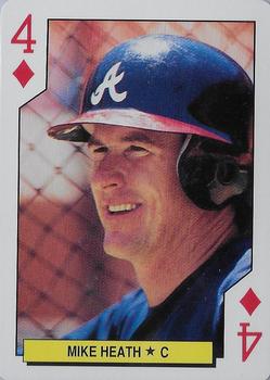 1992 U.S. Playing Card Co. Atlanta Braves Playing Cards #4♦ Mike Heath Front