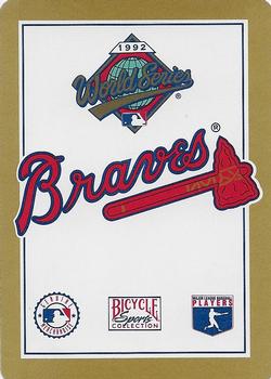 1992 Bicycle Atlanta Braves World Series Playing Cards #A♥ Dave Justice Back