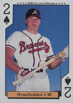 1992 Bicycle Atlanta Braves World Series Playing Cards #2♠ Ryan Klesko Front