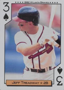 1992 Bicycle Atlanta Braves World Series Playing Cards #3♠ Jeff Treadway Front