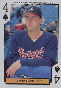 1992 Bicycle Atlanta Braves World Series Playing Cards #4♠ Pete Smith Front