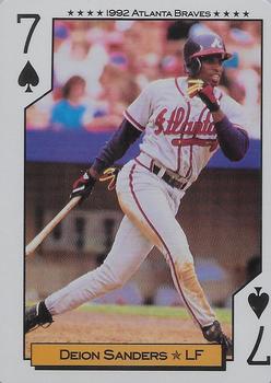 1992 Bicycle Atlanta Braves World Series Playing Cards #7♠ Deion Sanders Front