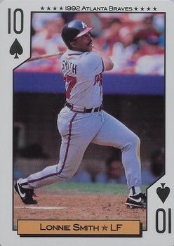 1992 Bicycle Atlanta Braves World Series Playing Cards #10♠ Lonnie Smith Front