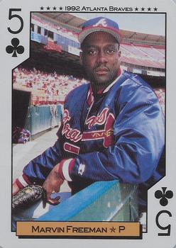 1992 Bicycle Atlanta Braves World Series Playing Cards #5♣ Marvin Freeman Front