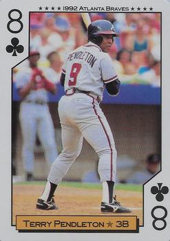 1992 Bicycle Atlanta Braves World Series Playing Cards #8♣ Terry Pendleton Front