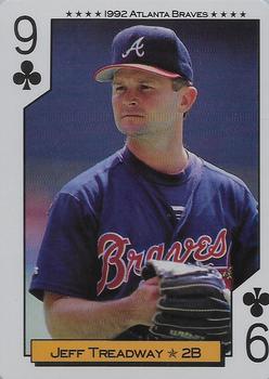 1992 Bicycle Atlanta Braves World Series Playing Cards #9♣ Jeff Treadway Front