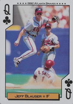 1992 Bicycle Atlanta Braves World Series Playing Cards #Q♣ Jeff Blauser Front