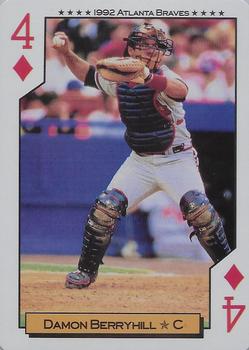 1992 Bicycle Atlanta Braves World Series Playing Cards #4♦ Damon Berryhill Front