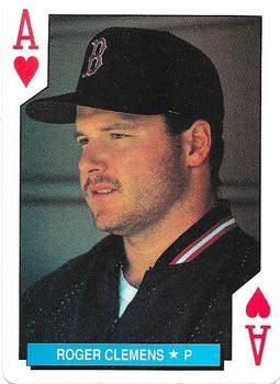 1992 U.S. Playing Card Co. Boston Red Sox Playing Cards #A♥ Roger Clemens Front
