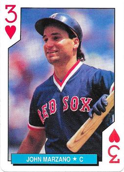 1992 U.S. Playing Card Co. Boston Red Sox Playing Cards #3♥ John Marzano Front