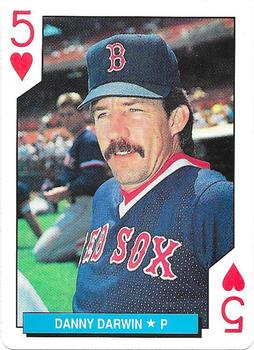1992 U.S. Playing Card Co. Boston Red Sox Playing Cards #5♥ Danny Darwin Front