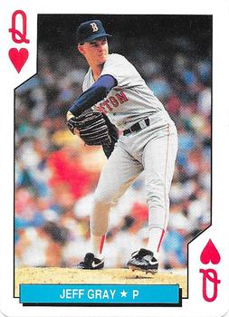 1992 U.S. Playing Card Co. Boston Red Sox Playing Cards #Q♥ Jeff Gray Front