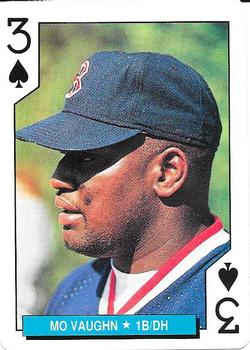 1992 U.S. Playing Card Co. Boston Red Sox Playing Cards #3♠ Mo Vaughn Front