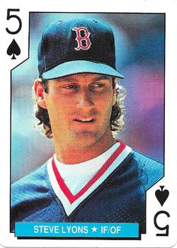 1992 U.S. Playing Card Co. Boston Red Sox Playing Cards #5♠ Steve Lyons Front