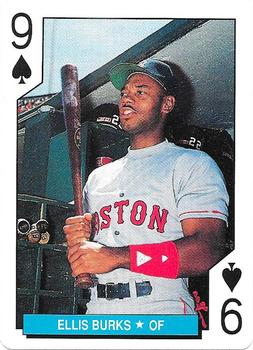 1992 U.S. Playing Card Co. Boston Red Sox Playing Cards #9♠ Ellis Burks Front