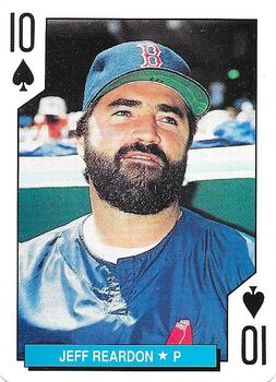 1992 U.S. Playing Card Co. Boston Red Sox Playing Cards #10♠ Jeff Reardon Front