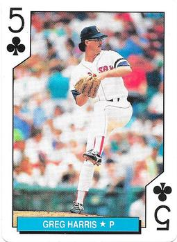 1992 U.S. Playing Card Co. Boston Red Sox Playing Cards #5♣ Greg Harris Front