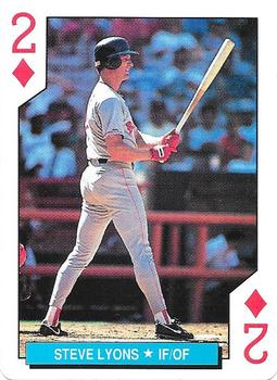 1992 U.S. Playing Card Co. Boston Red Sox Playing Cards #2♦ Steve Lyons Front