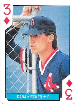 1992 U.S. Playing Card Co. Boston Red Sox Playing Cards #3♦ Dana Kiecker Front