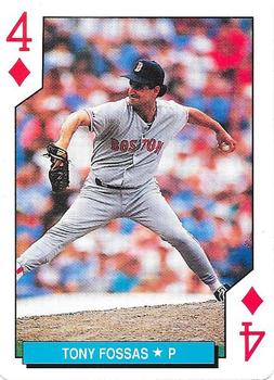 1992 U.S. Playing Card Co. Boston Red Sox Playing Cards #4♦ Tony Fossas Front