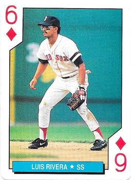 1992 U.S. Playing Card Co. Boston Red Sox Playing Cards #6♦ Luis Rivera Front