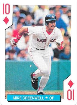 1992 U.S. Playing Card Co. Boston Red Sox Playing Cards #10♦ Mike Greenwell Front