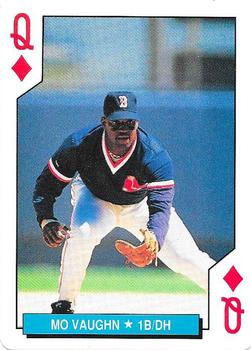 1992 U.S. Playing Card Co. Boston Red Sox Playing Cards #Q♦ Mo Vaughn Front