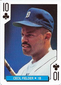 1992 U.S. Playing Card Co. Detroit Tigers Playing Cards #10♣ Cecil Fielder Front