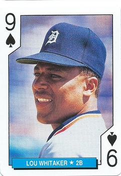 1992 U.S. Playing Card Co. Detroit Tigers Playing Cards #9♠ Lou Whitaker Front