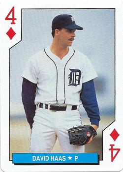 1992 U.S. Playing Card Co. Detroit Tigers Playing Cards #4♦ David Haas Front