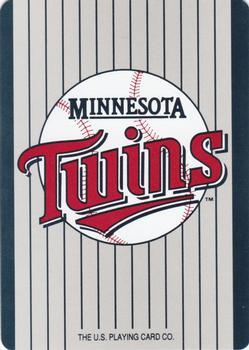 1992 U.S. Playing Card Co. Minnesota Twins Playing Cards #A♣ Shane Mack Back
