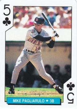 1992 U.S. Playing Card Co. Minnesota Twins Playing Cards #5♣ Mike Pagliarulo Front