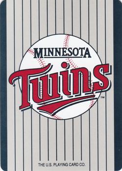 1992 U.S. Playing Card Co. Minnesota Twins Playing Cards #10♣ Kirby Puckett Back